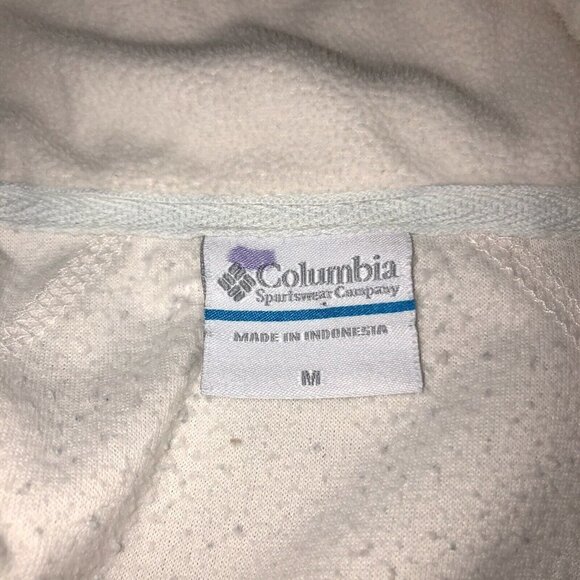 Columbia Womens Medium Ivory 1/4 Zip Long Sleeve Pullover Top Activewear M - Picture 6 of 7